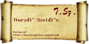 Thurzó Szolón névjegykártya
